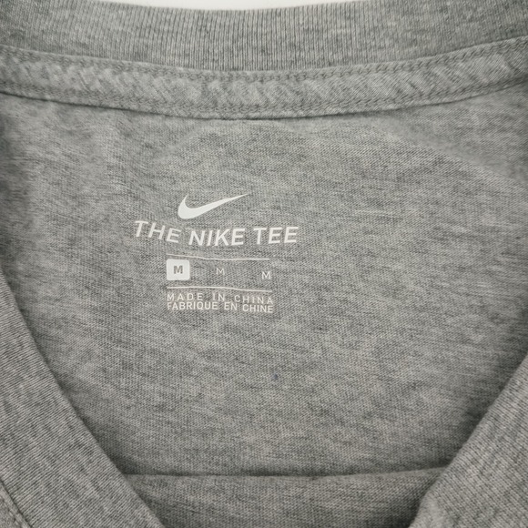 Nike Sportswear Essential Women Crop Top T-Shirt Gray Black Logo BV6175 Medium - Picture 2 of 3